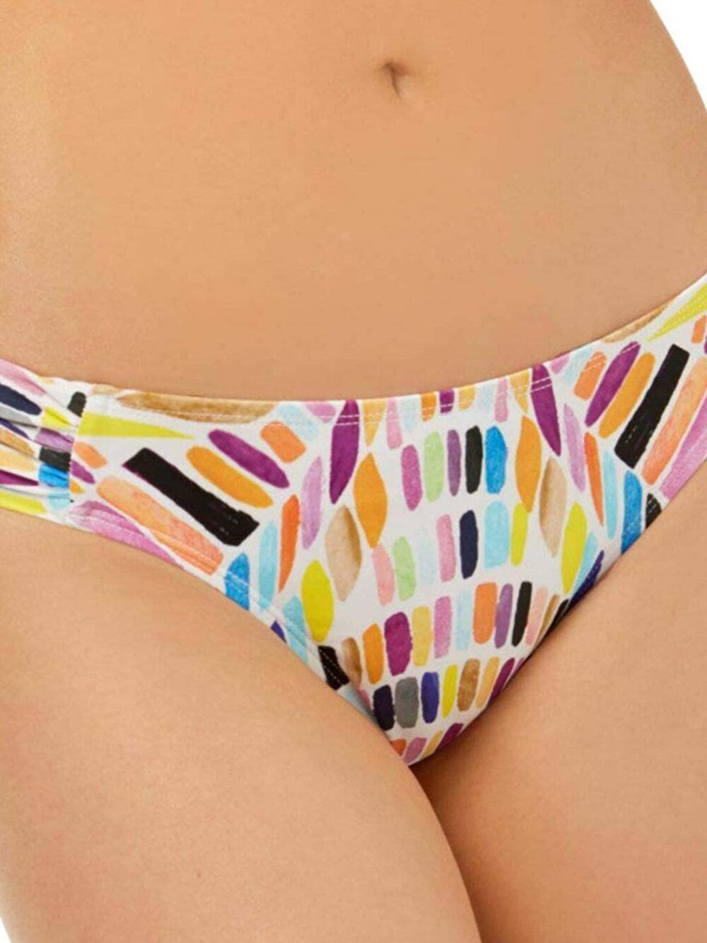 bar III Womens Animal Print Bikini Bottom